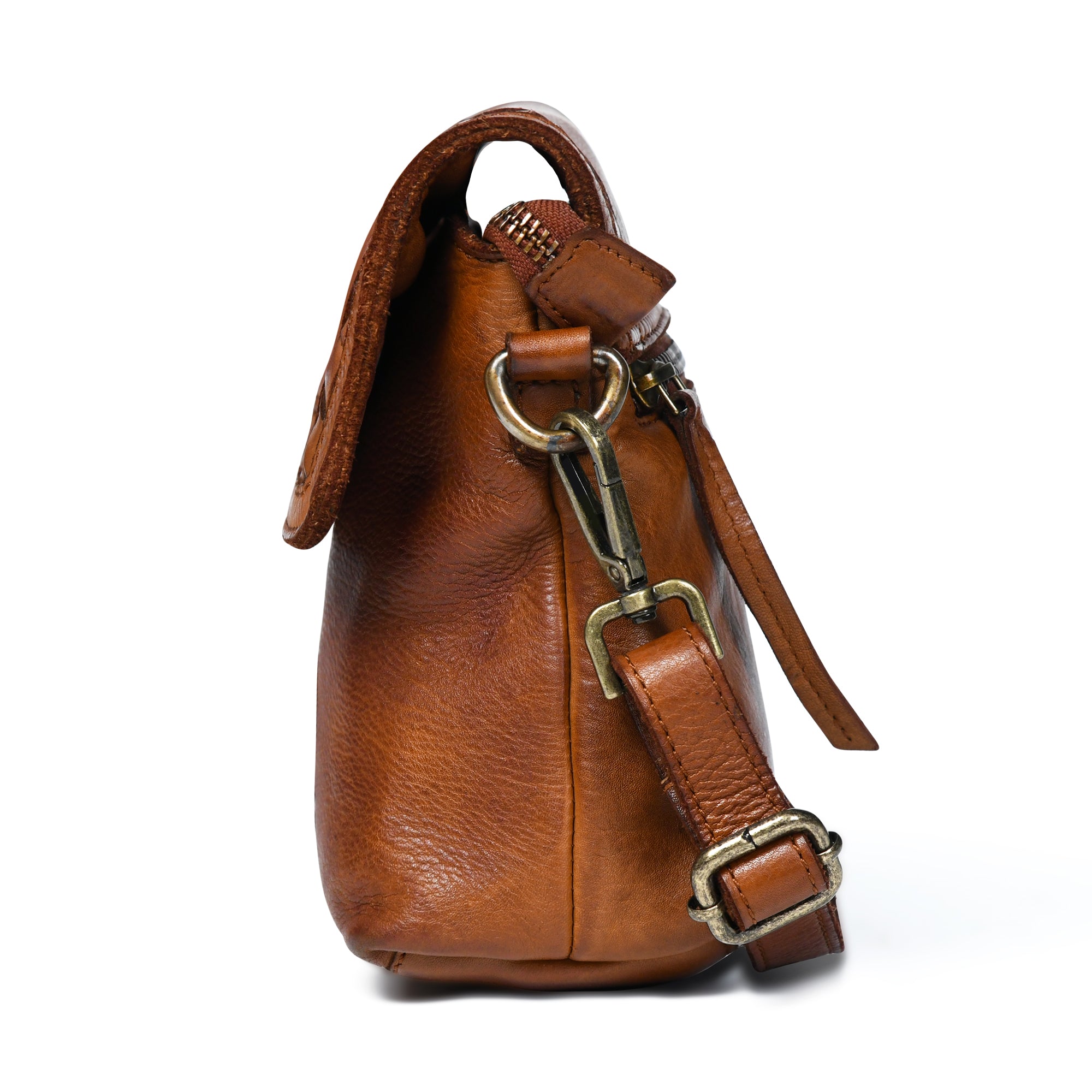 Verdant Crossbody Women's Leather Handbag - Tan Colour